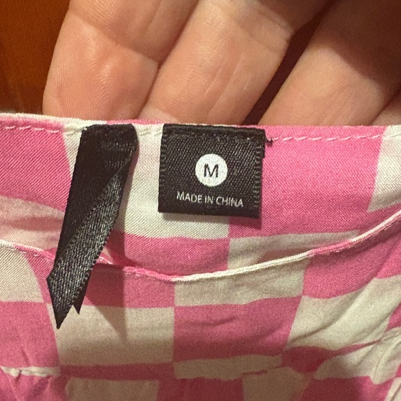 Kensie Lace Strap Pink Check PJ Top - Picture 9 of 12